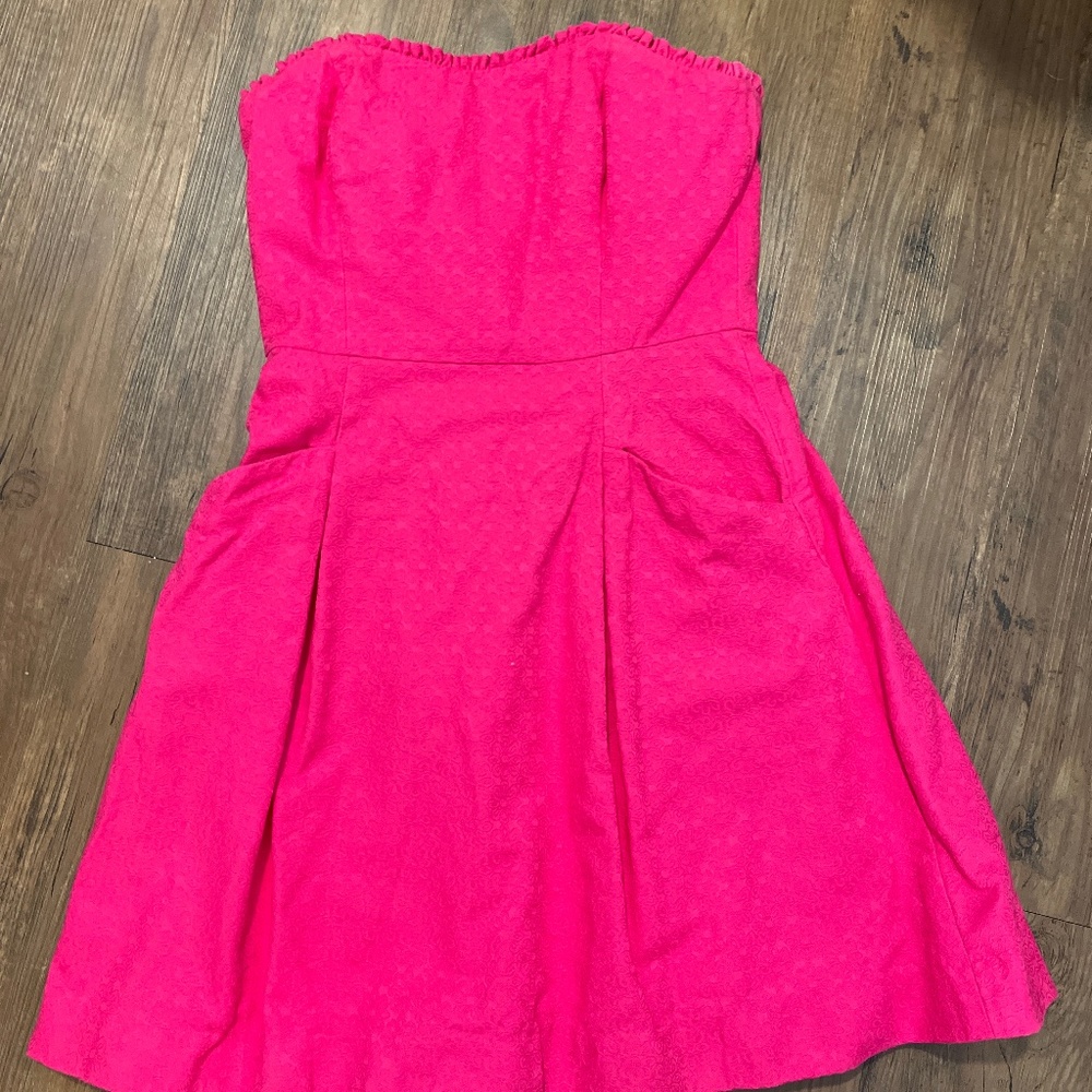 Lilly Pulitzer pink strapless dress